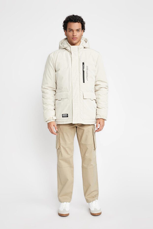 Regular Fit Kapüşonlu Mont - 5