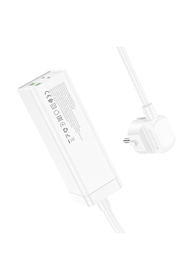 AC10A Barry 65W 2 Type-C + 2 USB+Priz Multifonksiyonel Şarj Aleti BEYAZ - 2