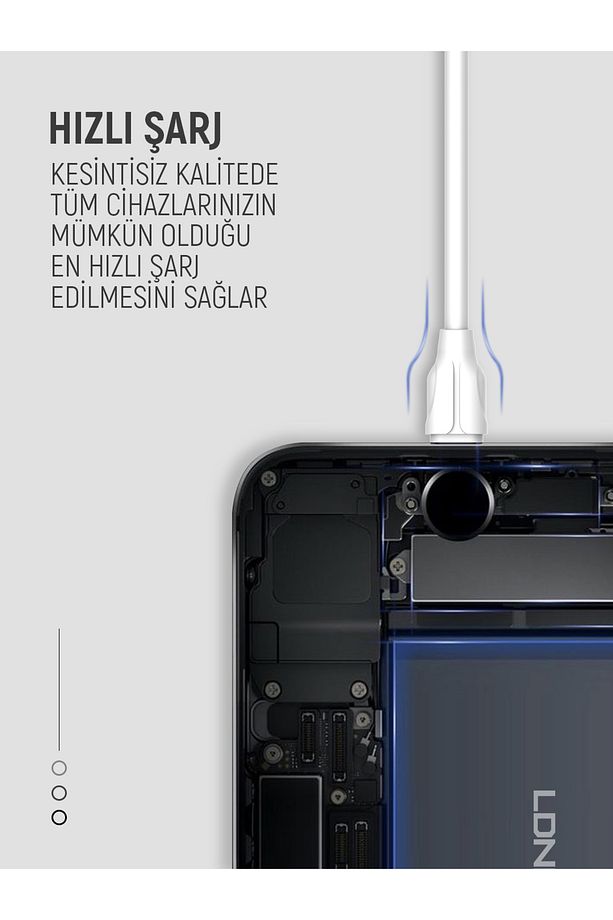 Şarj Ve Veri Aktarım Hızlı Şarj Kablosu 2 Metre Ls362 Type-c - 3