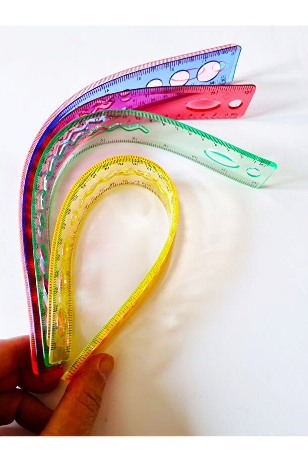 30cm Flexy Lens Circle and Shape Template Double Sided Flexible Ruler - 1 Piece with Color Selection - 5