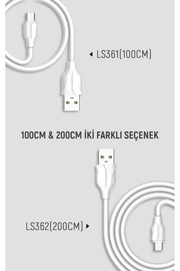 Şarj Ve Veri Aktarım Hızlı Şarj Kablosu 2 Metre Ls362 Type-c - 8