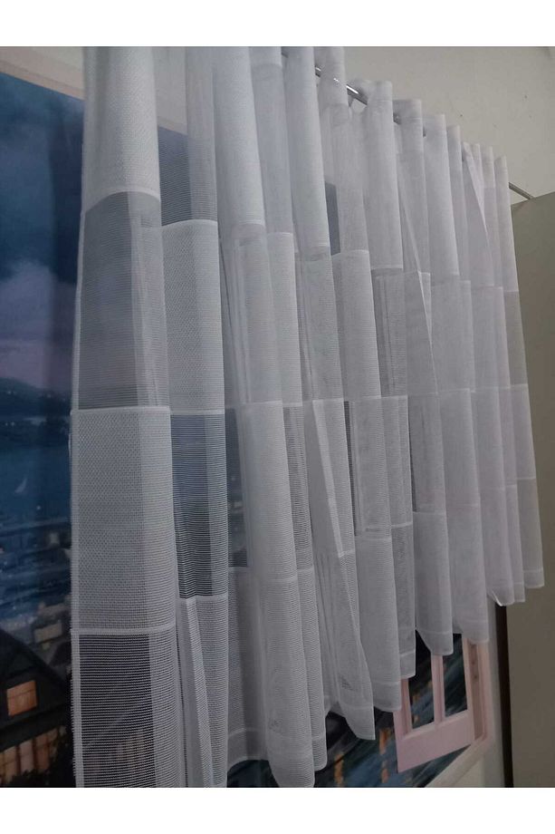 Modern Brizlik Tül Kısa Tül Briz Perde Hazır Tül 140x52Kapı Tülü Model Tül Hazır Tül Perde - 3
