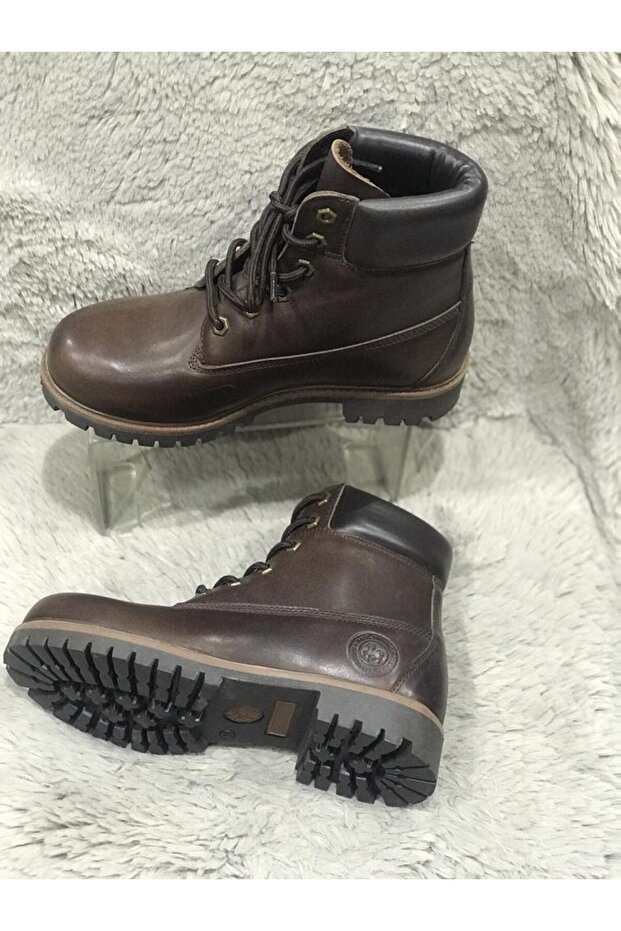 Unisex Koyu Kahve Bağcıklı Bot - 2