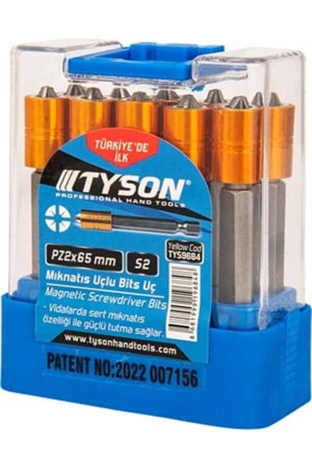 Pz2x65mm S2 Çeliği Çift Yönlü Mıknatıs Uçlu Bits Uç 4 Adet - 1