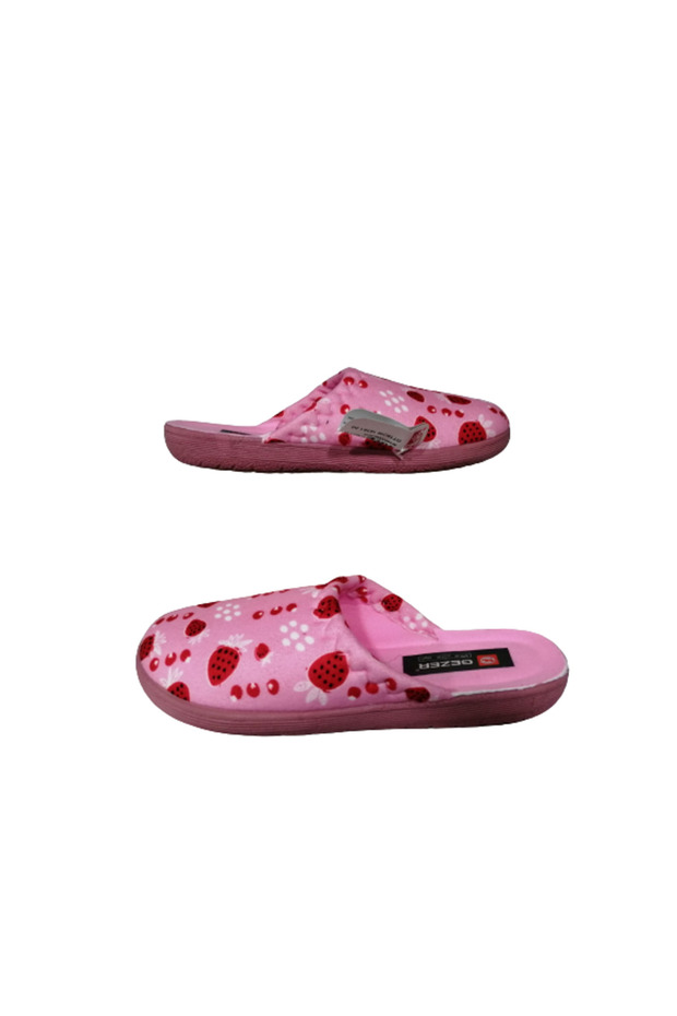 Women's Pink-Red Strawberry Patterned Daily Ultra Light Indoor Slippers