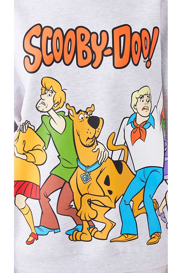 LCW Casual Bisiklet Yaka Scooby Doo Baskılı Uzun Kollu Oversize Kadın Sweatshirt - 4