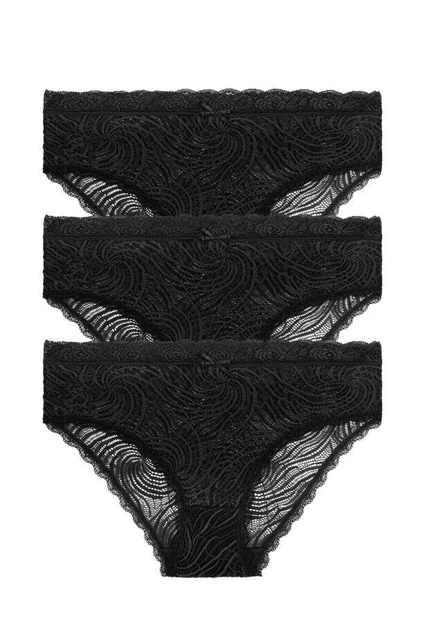 3 Piece Lace High Waist Slip Panties
