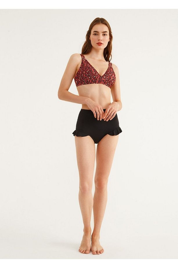 Yüksek Bel Fırfırlı Bikini Alt - 3