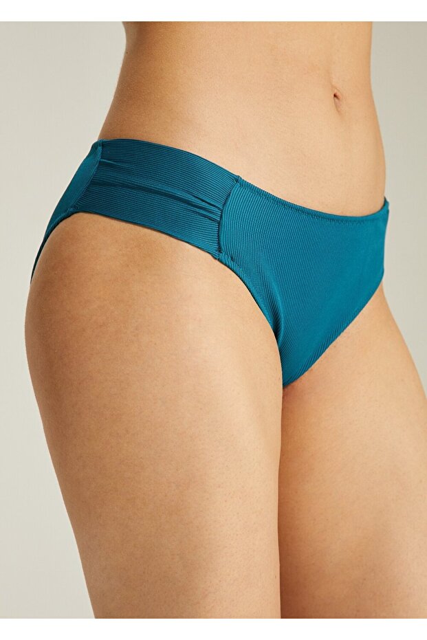 Yanı Pileli Bikini Alt - 1