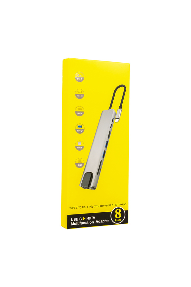 SENSEI TYP-C 8IN1 HDMI COK FONKSIYONLU USB 3.0 DOCK STATION (4234) - 4