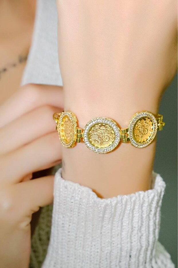 8 Ayar Tuğralı Pullu 3lü Bileklik - 3