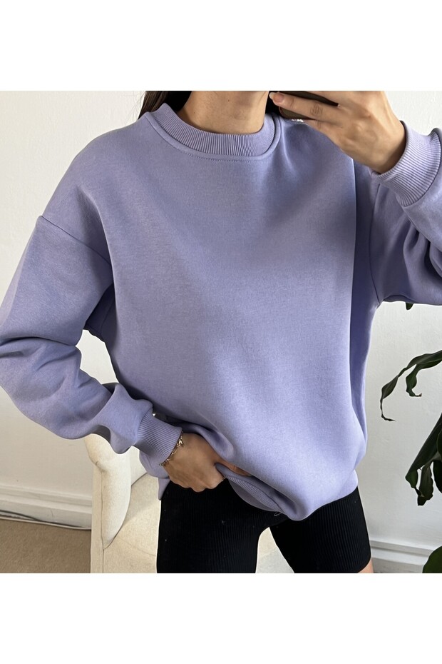 Lila Basic Oversize Sweatshirt 26088 - 8