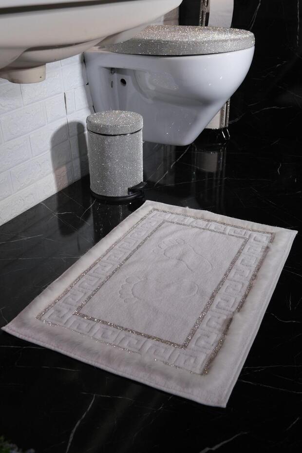 Foot Towel with Silver Stones