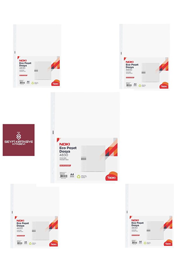 5 PACK NOKI ECO Transparent Bag File 100 Pieces X 5 TOTAL 500 PIECES