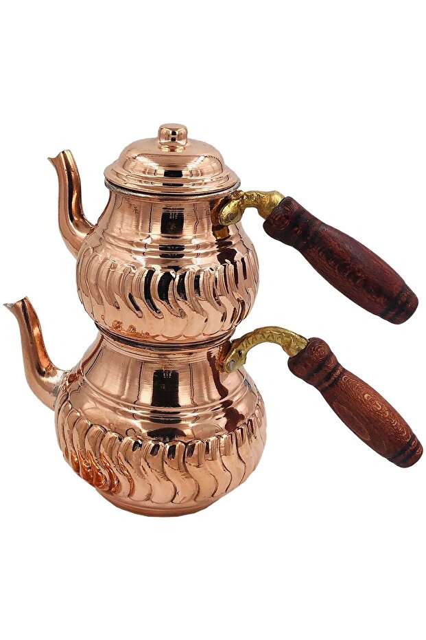 bakır dalgalı küçük çaydanlık - 1