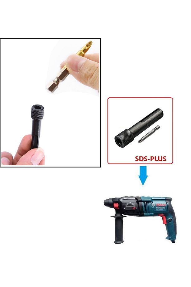 Kırıcı delici hilti için sds plus elmas uçlu 3lü matkap ucu seti sds vidalama bits adaptör - 7