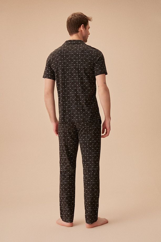 Classic Erkek Maskülen Pijama Takımı - 4