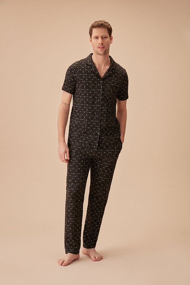 Classic Erkek Maskülen Pijama Takımı - 1