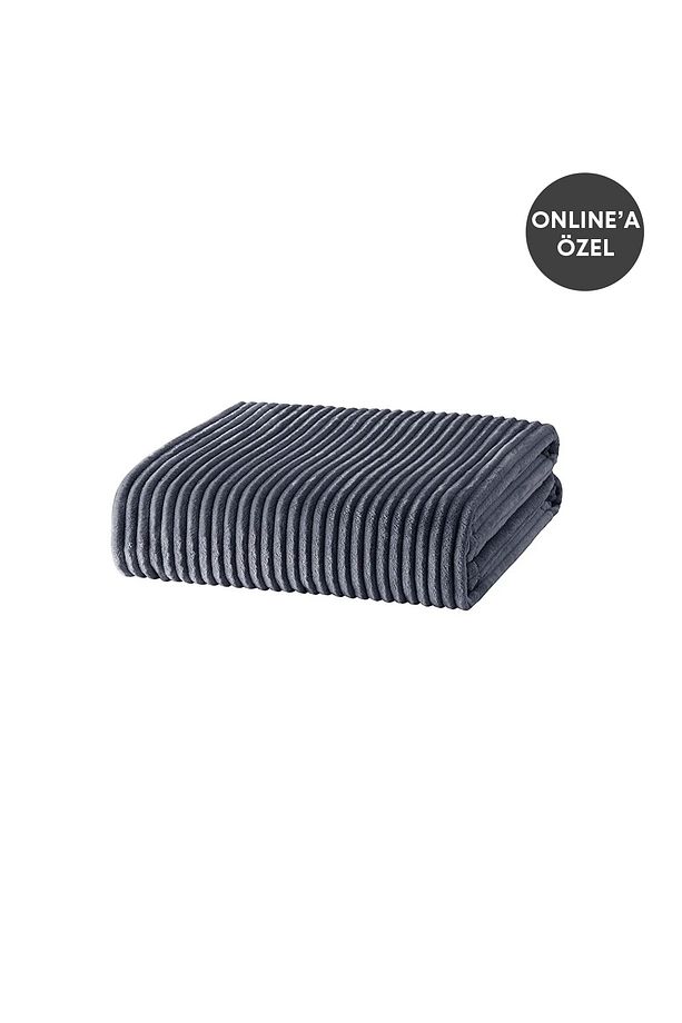 Holly Wellsoft Tek Kişilik Battaniye - Antrasit - 4
