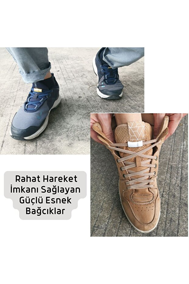 Takbırak Mıknatıslı Lastikli Ayakkabı Bağcığı, Akıllı Bağcık, Bot Çocuk Spor Converse Bağcık - 3