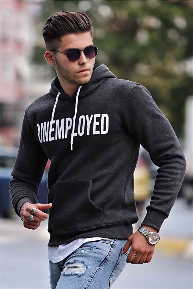 Baskılı Siyah Sweatshirt 4393 - 1