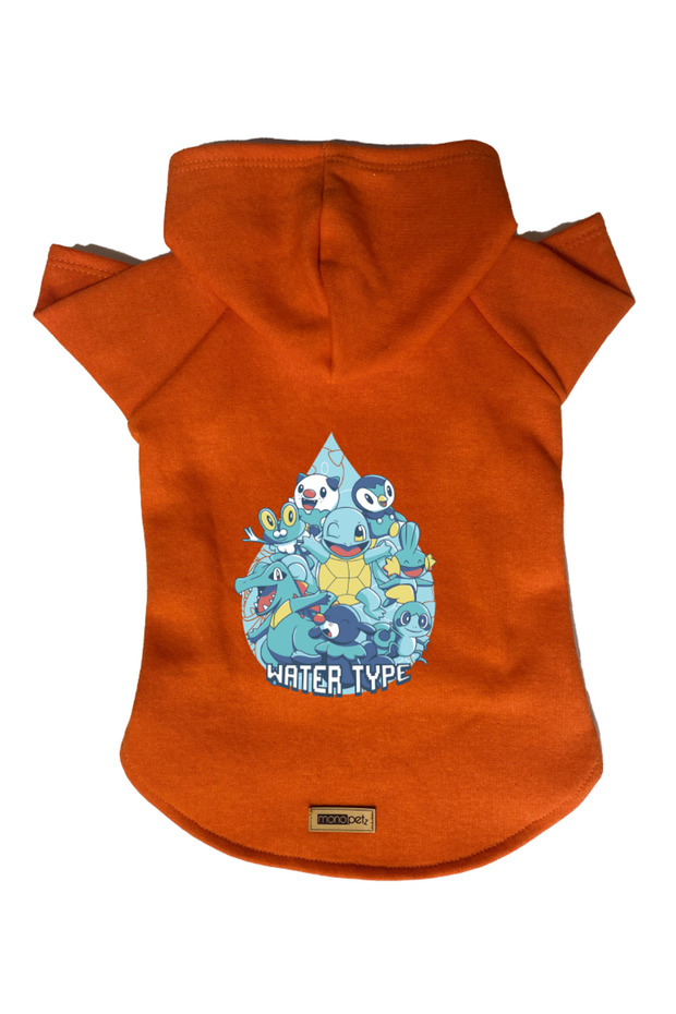 Hooded Fleece Sweatshirt Dog and Cat Outfit & Gown - Orange Scuerou - Size L