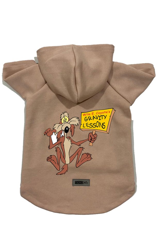 Hooded Fleece Sweatshirt Dog and Cat Outfit & Dress - Beige Coiote