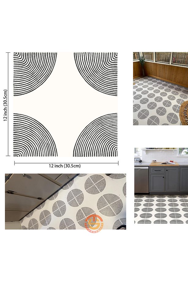 1Adet 30cm×30cm Kendinden Yapışkanlı LVT Zemin ve Duvar Kaplama Mutfak Banyo Karo Stickr - 6