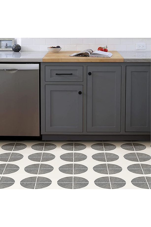 1Adet 30cm×30cm Kendinden Yapışkanlı LVT Zemin ve Duvar Kaplama Mutfak Banyo Karo Stickr - 4