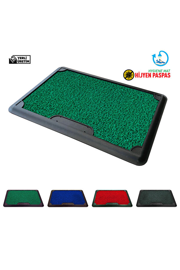 Disinfectant Pool Curly Door Front Hygiene Mat 45X70 cm - Green - Green