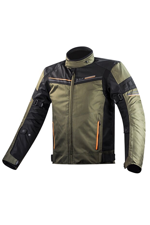 SHADOW KHAKI BLACK NEON ORANGE Biker Jacket