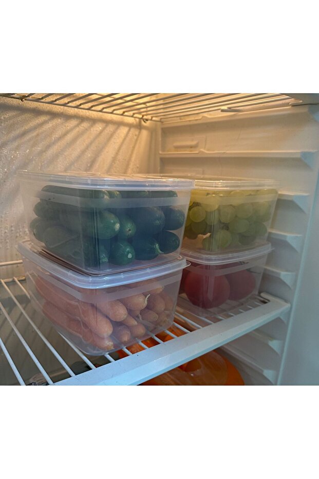 Huge 12 Pieces Large Size Storage Container with Lid Food Food Fresh Vegetable Container Set 2 Lt with Lid - 4