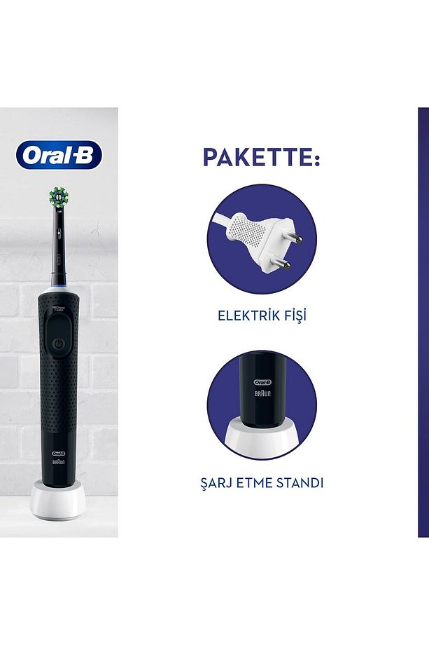 Şarjlı Elektrikli Diş Fırçası Vitality Pro Siyah +Pro Onarım 50ml Diş Macunu - 3