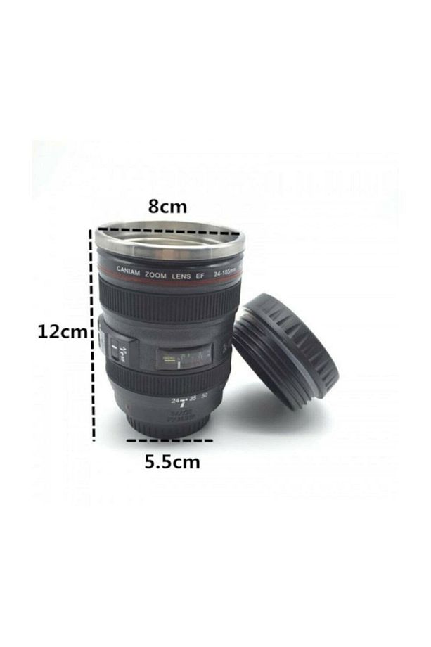 Objektif Görünümlü Lens Kupa Çelik Kahve Çay Termos Mug Bardak - 3
