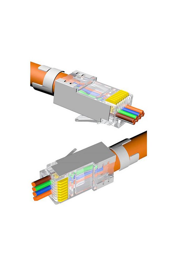 Cat7 Cat6a Ez Yeni Nesil Rj45 Ftp Delikli Metal Jak Konnektör - 50 Adet - 5