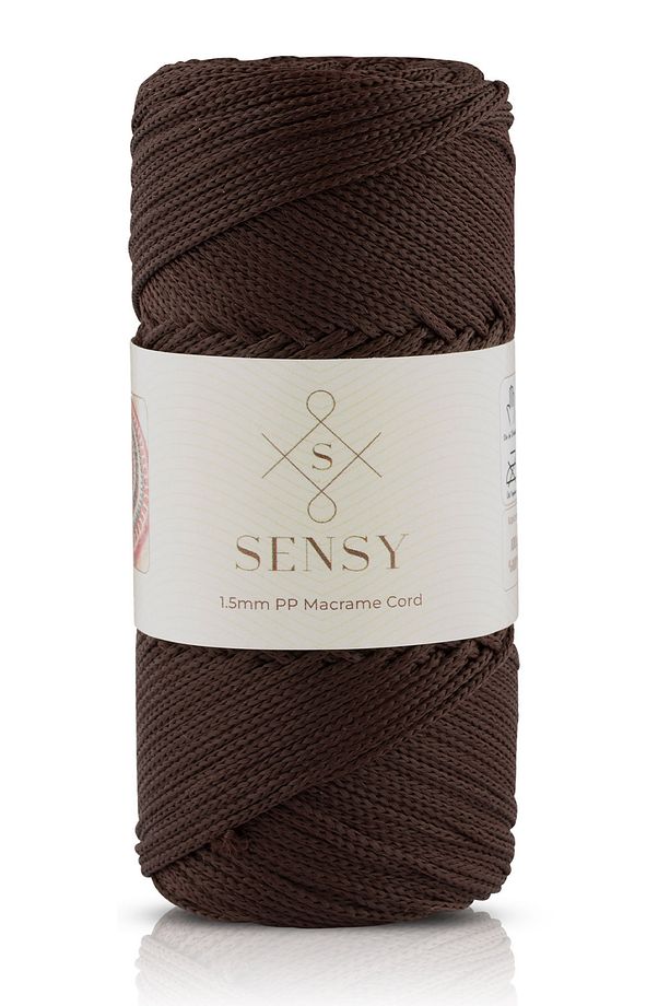 1.5 Mm - 100 gr Polyester Makrome Ipi Kahverengi 150 M Polyester Makrome Ip Supla Ip Ve Çanta Ipi - 1