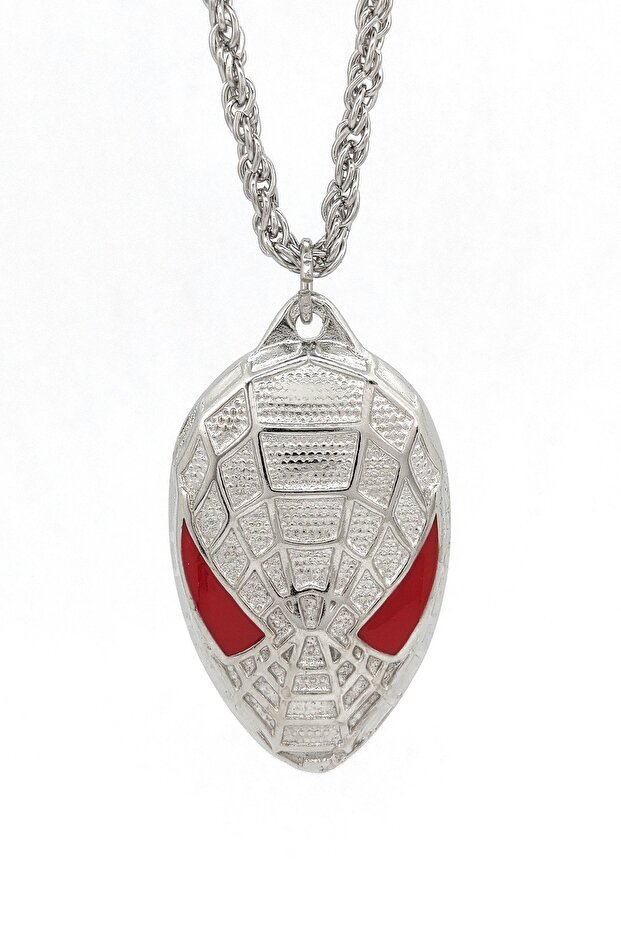 Spiderman Mask Necklace Spiderman Necklace Twist Chain Silver Color