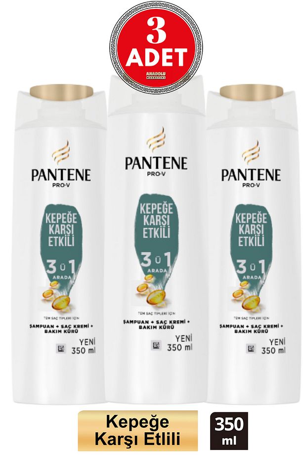 Kepeğe Karşı Etkili 3'ü1 Arada Şampuan 350 ml 3 Adet - 1