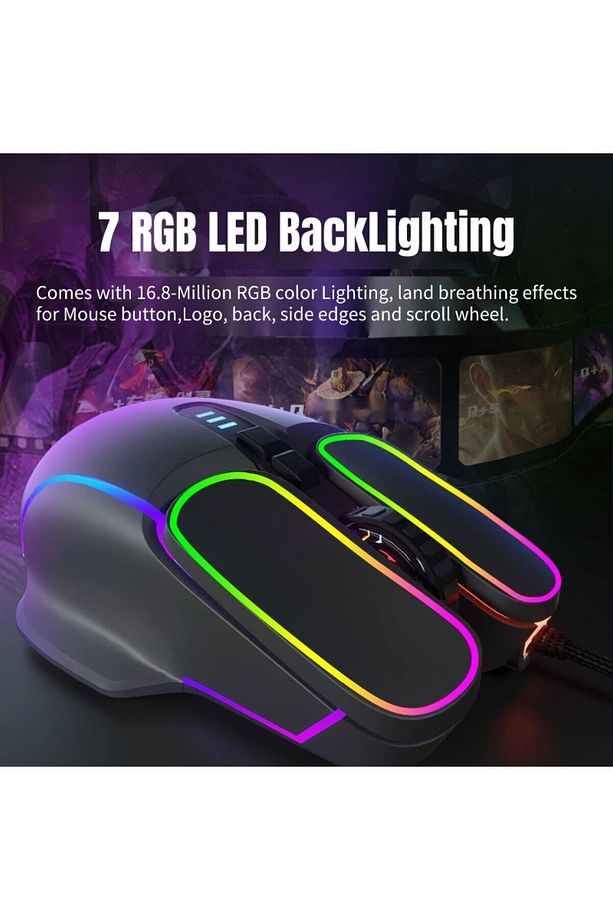 Gaming Oyuncu Mouse Makro Tuşlu Rgb Ledli Ayarlanabilir Dpı - 4