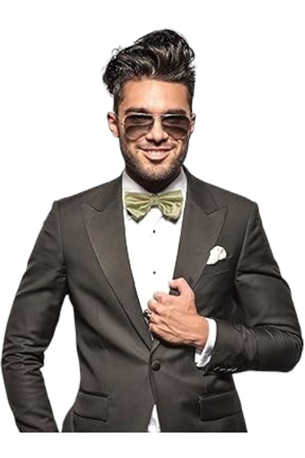 Men's Solid Color Satin Bow Tie - 4