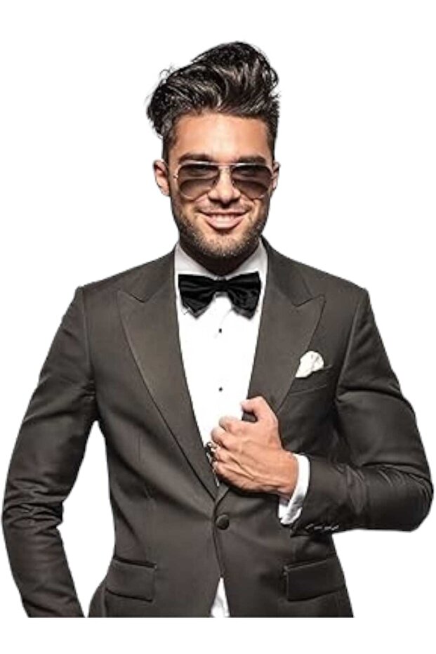 ربطة عنق من الساتان بلون سادة للرجال - 4