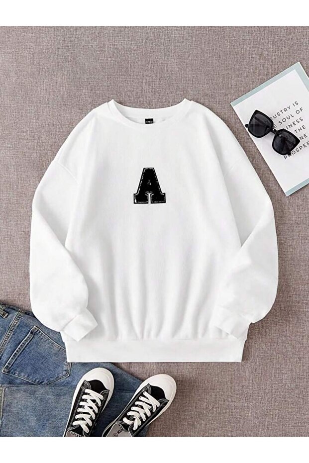 Sebesta Fashionm a Printed 2 Thread Shardonlu Unisex Crew Neck Oversize Sweatshirt0,,
