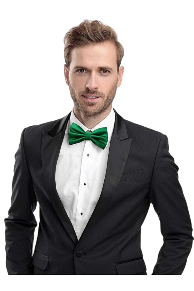 Men's Solid Color Satin Bow Tie - 1