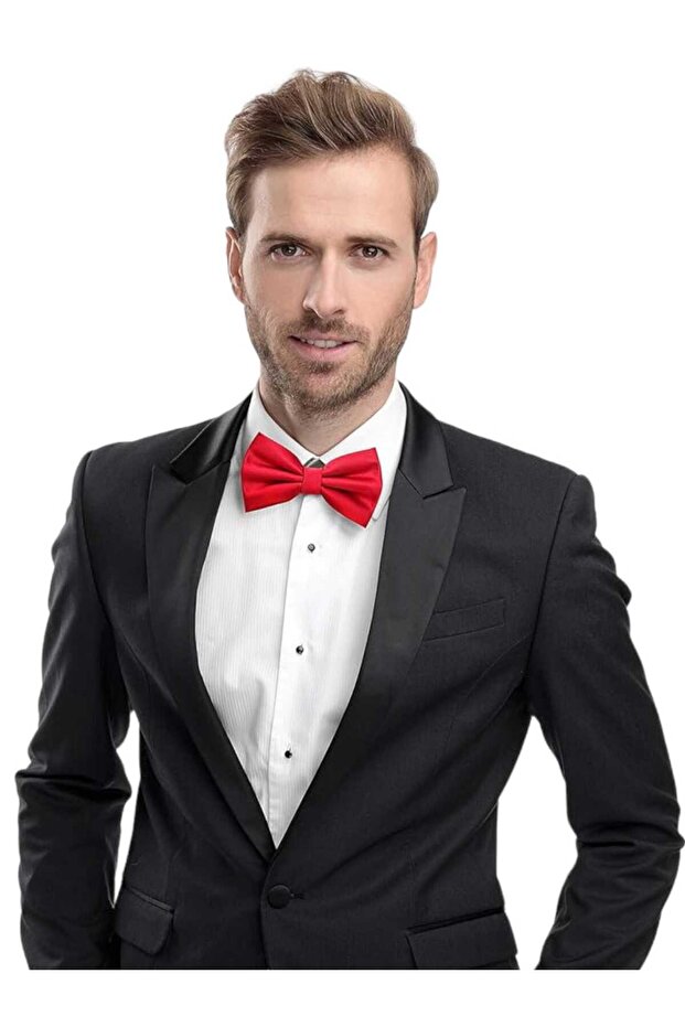 Men's Solid Color Satin Bow Tie - 7