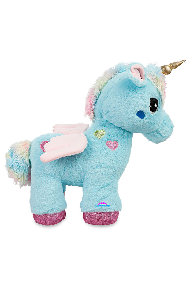 Peluş Dev Boy Sevimli Unicorn At Pony Oyuncak 80 Cm - 2