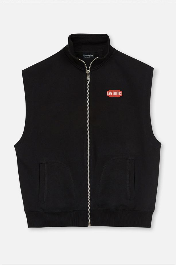 Eazy Basic Unisex Siyah Dik Yaka Yelek - 6