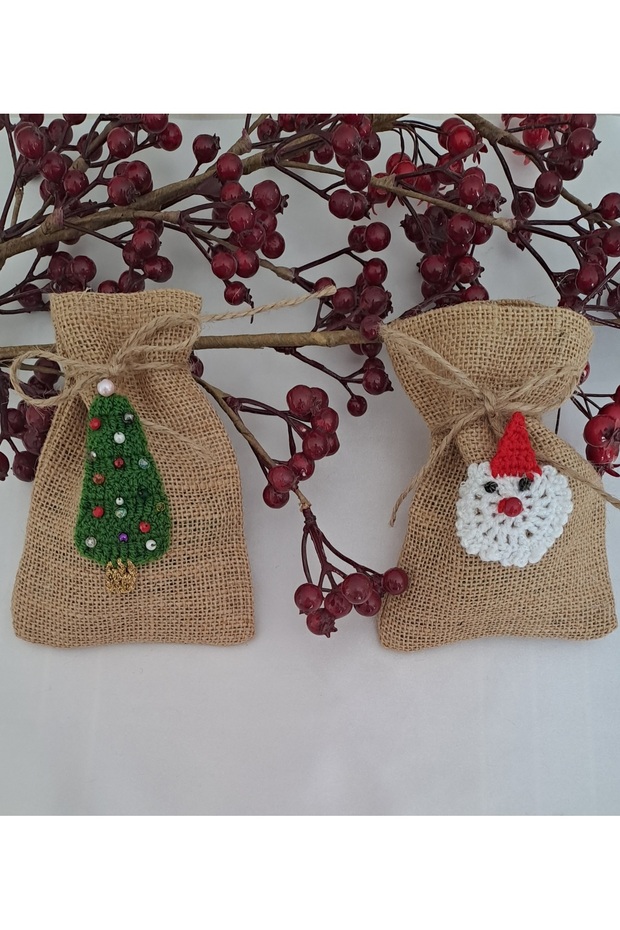 Christmas Jute Pouch Christmas Tree Santa Claus Figured Christmas New Year Socks Pouch Gift Pouch