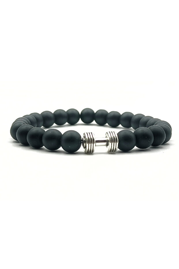 Unisex Weighted Matte Onyx Natural Stone Bracelet