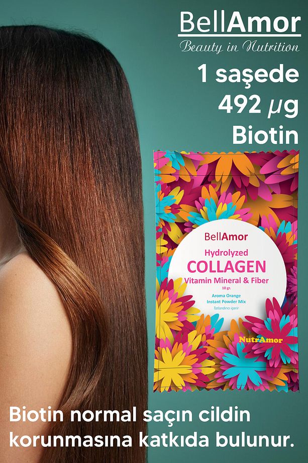 Bellamor Hydrolyzed Collagen Vitamin Mineral & Fiber (30 ADET X 10 GR) Kollajen - 3