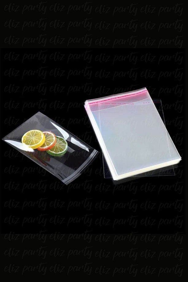 6x12cm Şeffaf Bantlı Yapışkanlı Opp Parlak Jelatin Poşet Bijuteri Aksesuar Paketleme Poşeti 100 Ad - 7